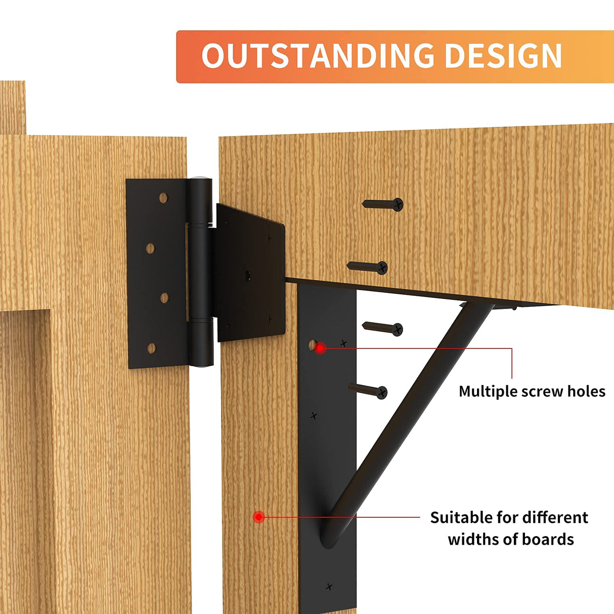 Gate Corner Brace Bracket Heavy Duty Adjustable No Sag Kit Durable Solid Iron for Shed Doors,Driveway Gates,Corral Gates,Wood Windows,Gate Frame Kunzye