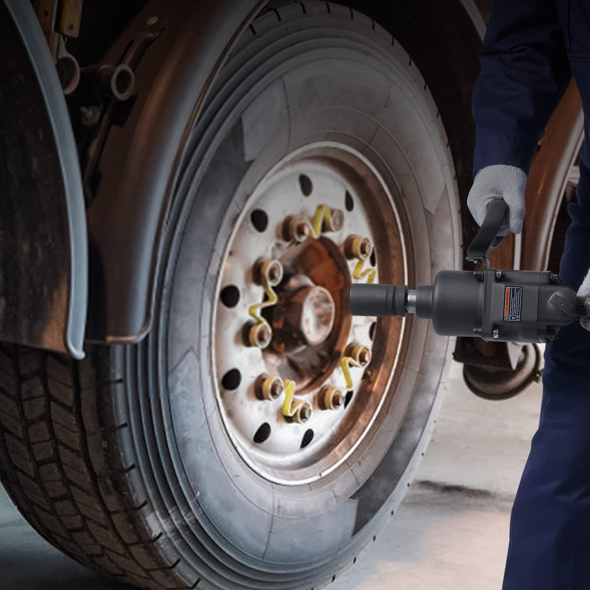 VEVOR 1 Inch Air Impact Wrench, Up to 2730 ft-lbs Reverse Torque Output 1" Pneumatic Impact Gun Lightweight w/ 2 Handles for Heavy Duty VEVOR