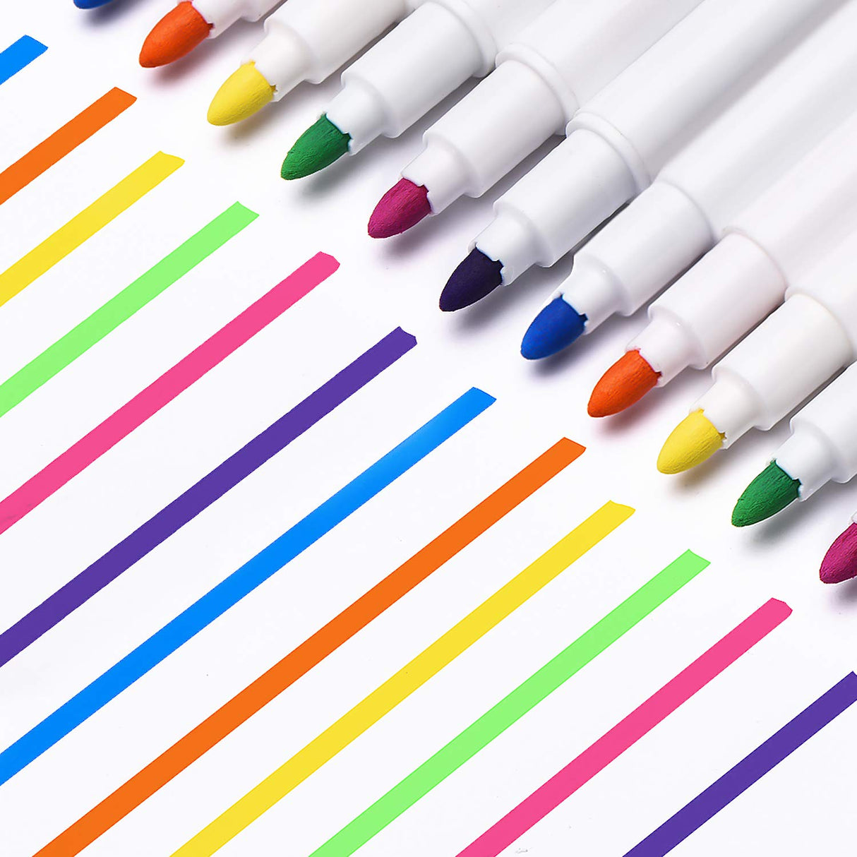 Outus 24 Pieces Dual Sided Neon Pens Colorful Neon Pens Art Marker Neon Pens for LED Board Write Draw Art Crafts Outus