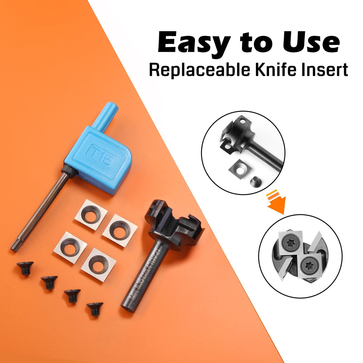 Genmitsu CNC Spoilboard Surfacing Router Bit 1/4" Shank, Slab Flattening Router Bit with 1" Cutting Diameter, 4 Flutes Insert Carbide Wood Planer Genmitsu
