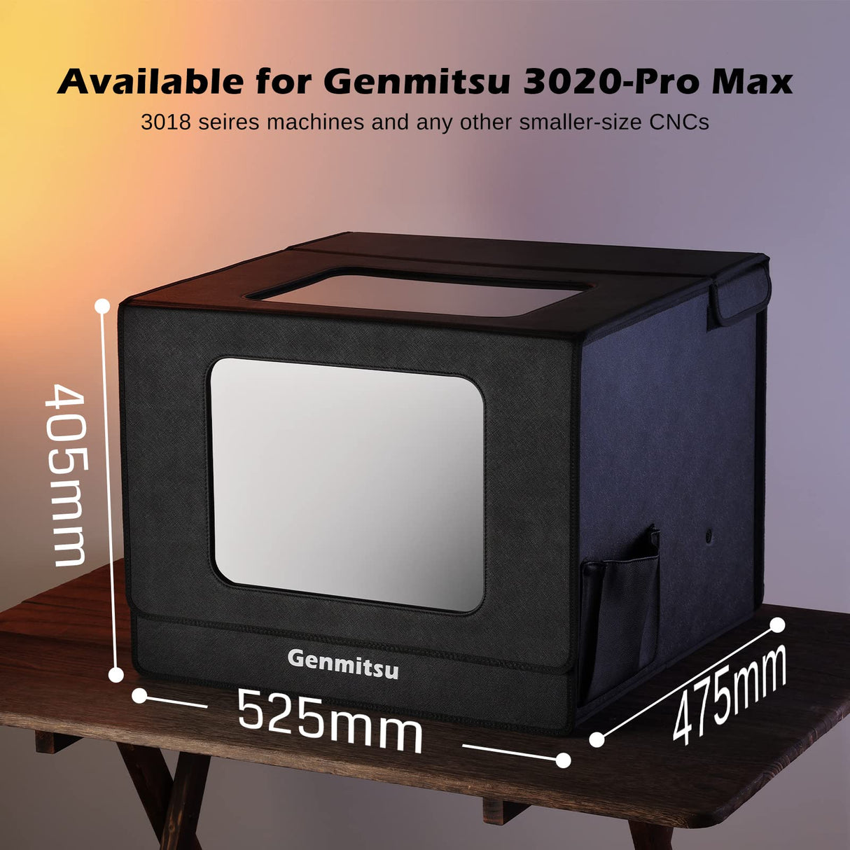 Genmitsu KABA Fold CNC Enclosure for CNC Router Machine- Noise Reduction, Dustproof, Foldable, with Side Toolbar, Compatible with Genmitsu 3020-PRO Genmitsu