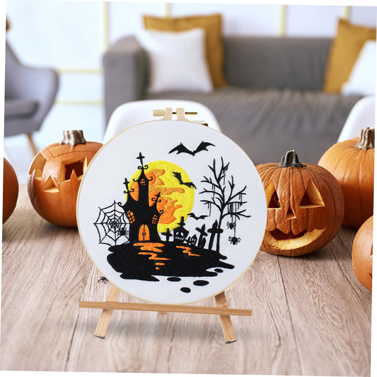 VILLCASE 1 Set Halloween Embroidery Funny Stitching Material Kits for Adults Cross Stitch Kits for Beginners Adults Cross Stitch Supplies Plastic VILLCASE