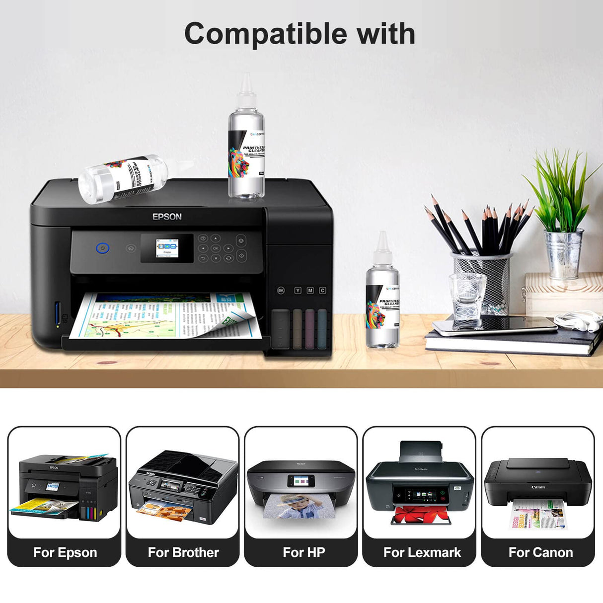 OFFICENTER Compatible Printhead Cleaning Kit for Epson, Printer Cleaning Kit for HP, Print Head Cleaning kit for epson, Print Head Cleaning kit for OFFICENTER