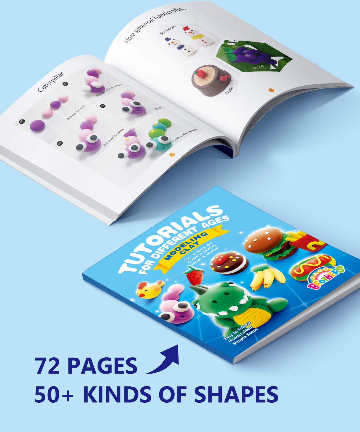 Sago Brothers Air Dry Clay, 24 Colors Modeling Clay for Kids, Molding Magic Clay for Slime add ins & Slime Supplies, Kids Gifts Art Set for Boys Sago Brothers