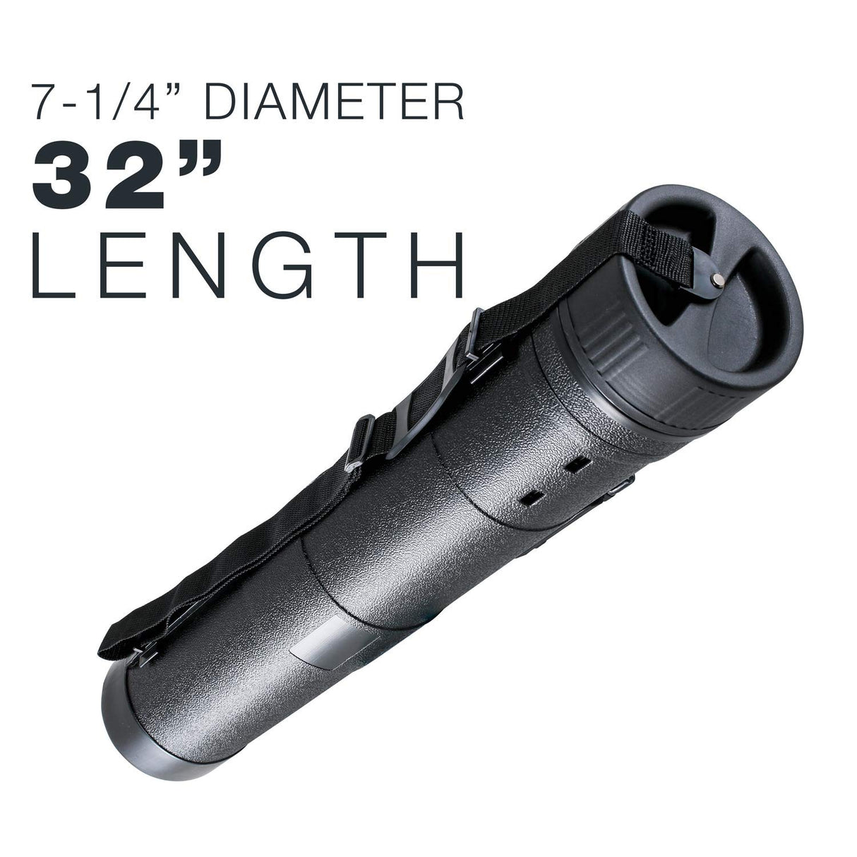 U.S. Art Supply Extra Large Black Telescoping Drafting Tube - Outside Diameter: 7-1/4 inch, Inside Diameter: 6-5/8 inch, Length: 32 to 52 inches US Art Supply