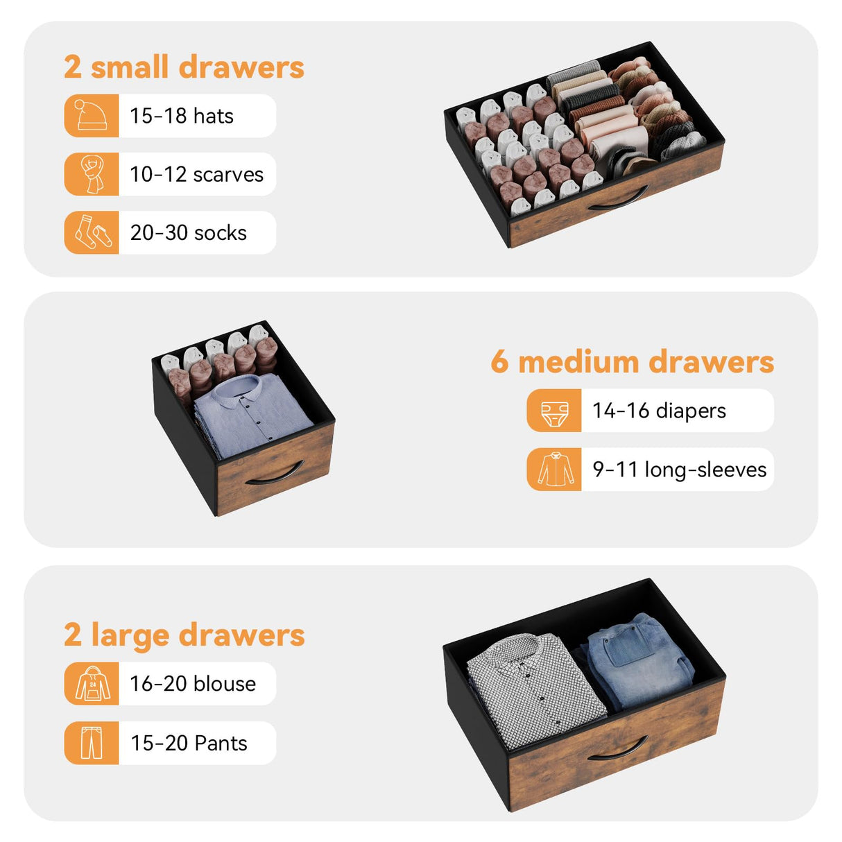 Jojoka Wide Dresser with 10 Large Drawers for 55'' Long TV Stand with Power Outlet Entertainment Center, Storage Fabric Drawer Unit for Bedroom, Jojoka