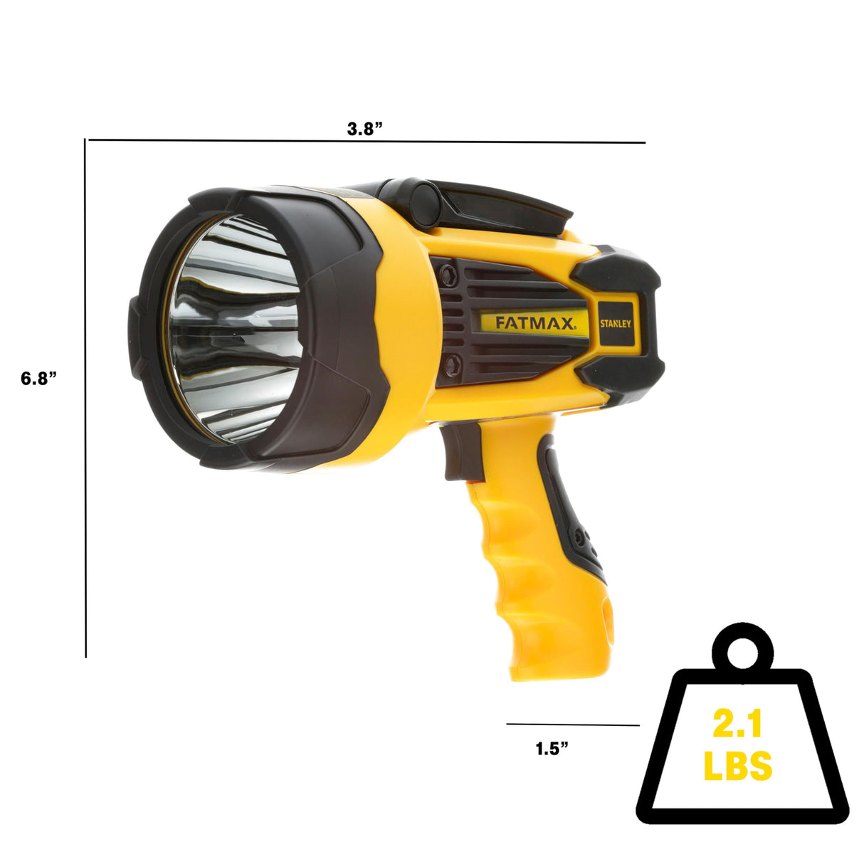 STANLEY FATMAX SL10LEDS Rechargeable 2200 Lumen Lithium Ion Ultra Bright LED Spotlight Flashlight with USB Power Charger STANLEY