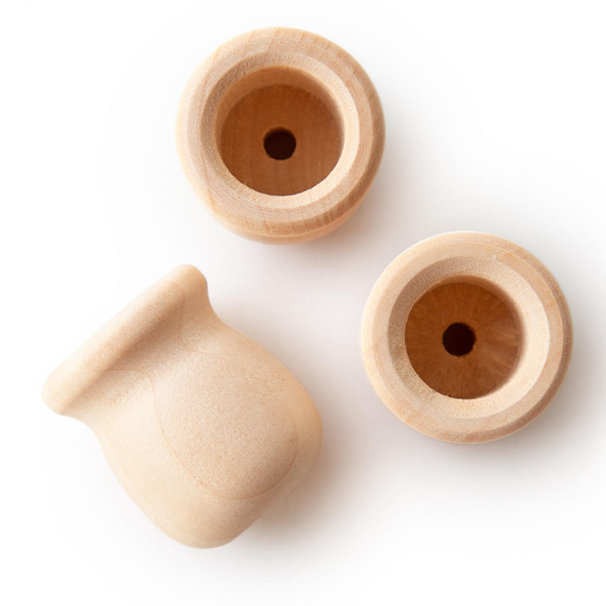 Pinehurst Crafts Unfinished Wooden Bean Pot Candle Cup, Great for Mini Candlestick, Honey Pot or Flower Pot, 1-1/4 Inch Tall (5/8" Hole), Pack of 6 Pinehurst Crafts