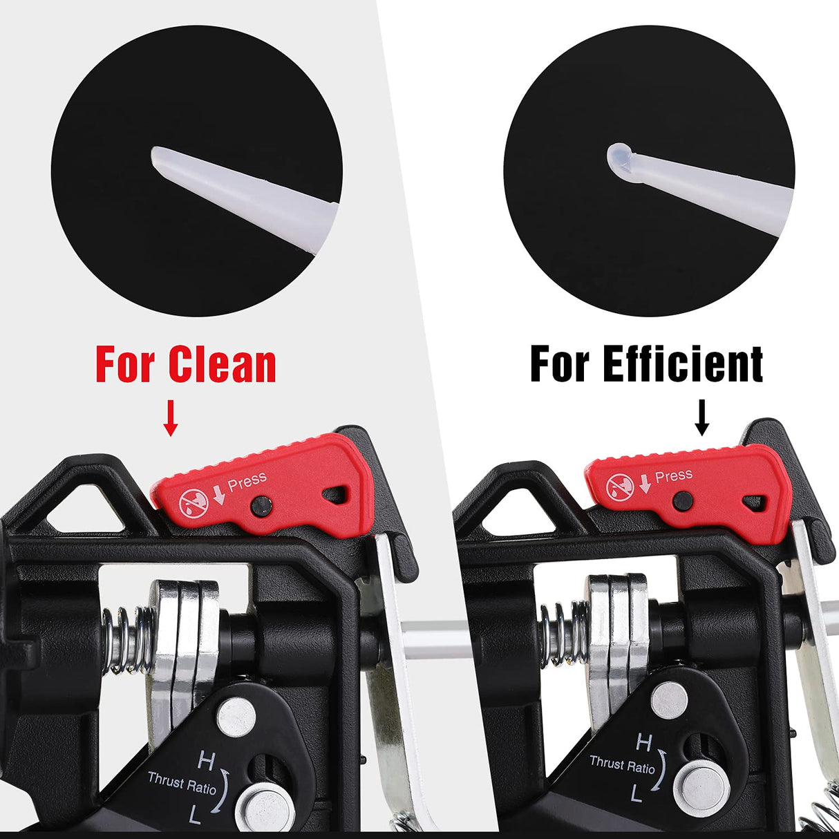 WORKPRO Caulking Gun, Adjustable Hand Caulk gun, Anti-dripping Regulating, Sealant Silicone Gun with Comfort Grip, 9:1 & 18:1 Thrust Ratio, Smooth WORKPRO