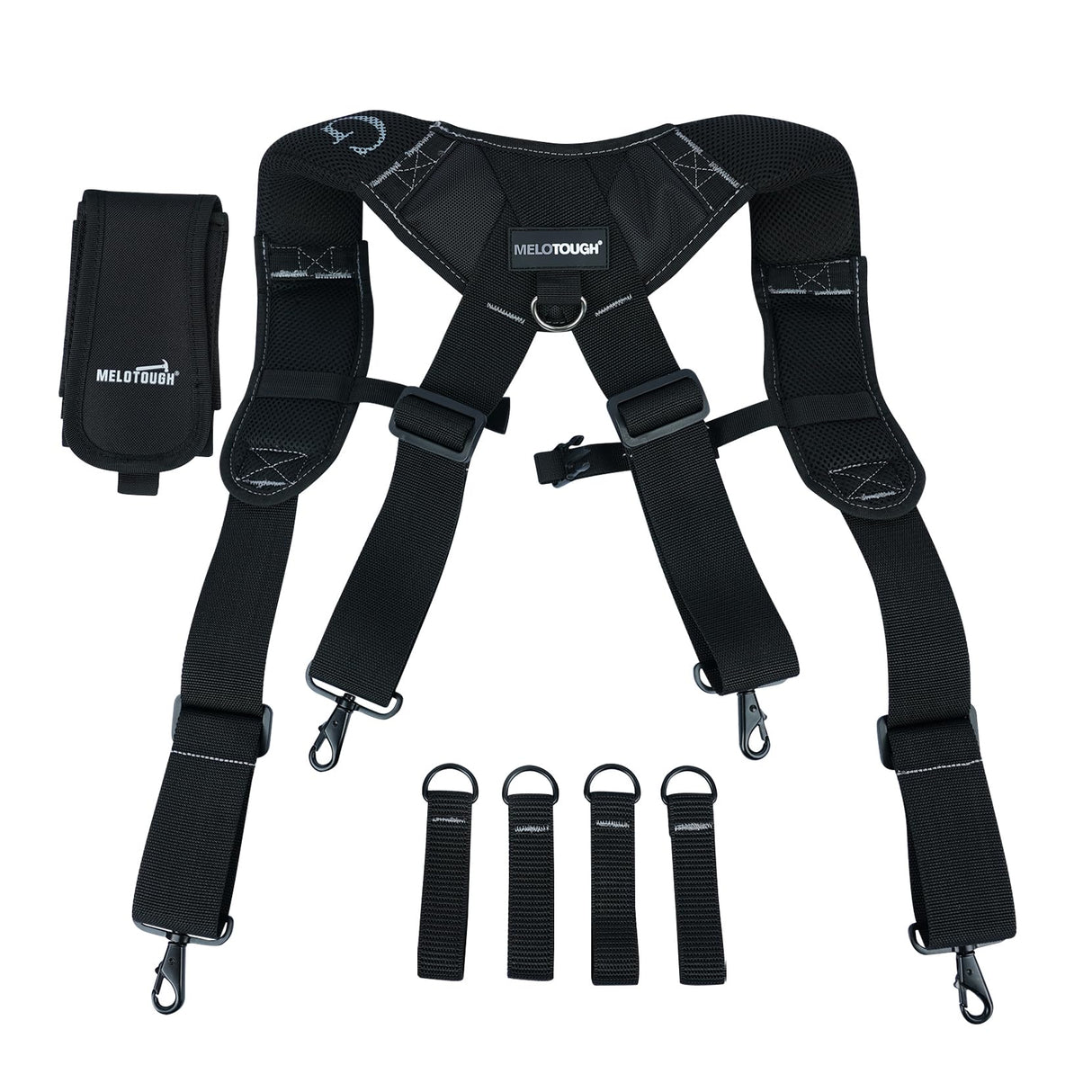 MELOTOUGH Work Belt Suspender Tool Belt Suspenders Bag Suspenders for Men Heavy Duty with Gel Shoulder Pad Detachable Phone Holder for MELOTOUGH