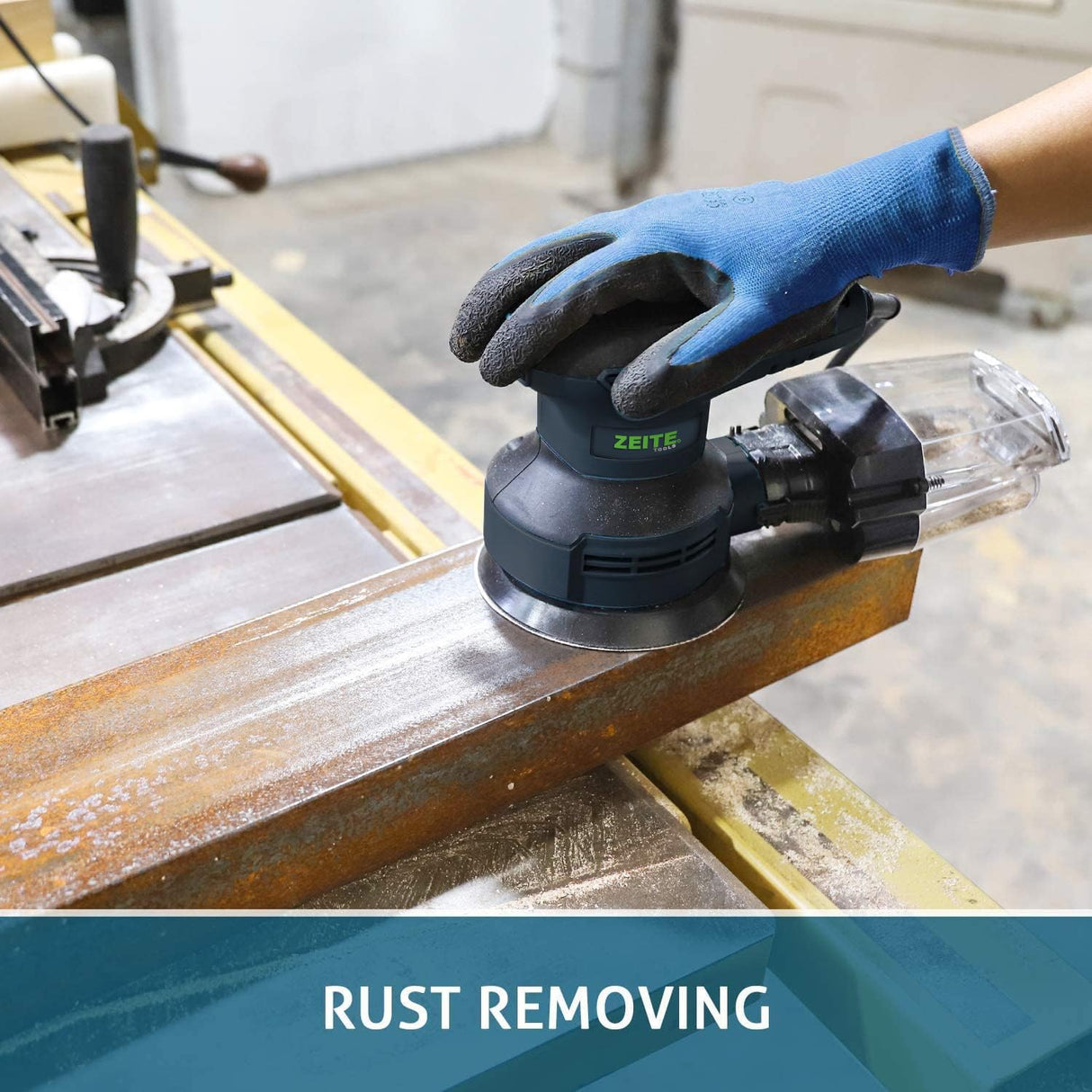 ZEITE 5 Inch Random Orbital Sander, 3.0 Amp Sander Tool for Woodworking, Variable Speed 5000-12000 OPM, 10 Feet Cord, Cyclonic Dust Box, Vacuum Zeite