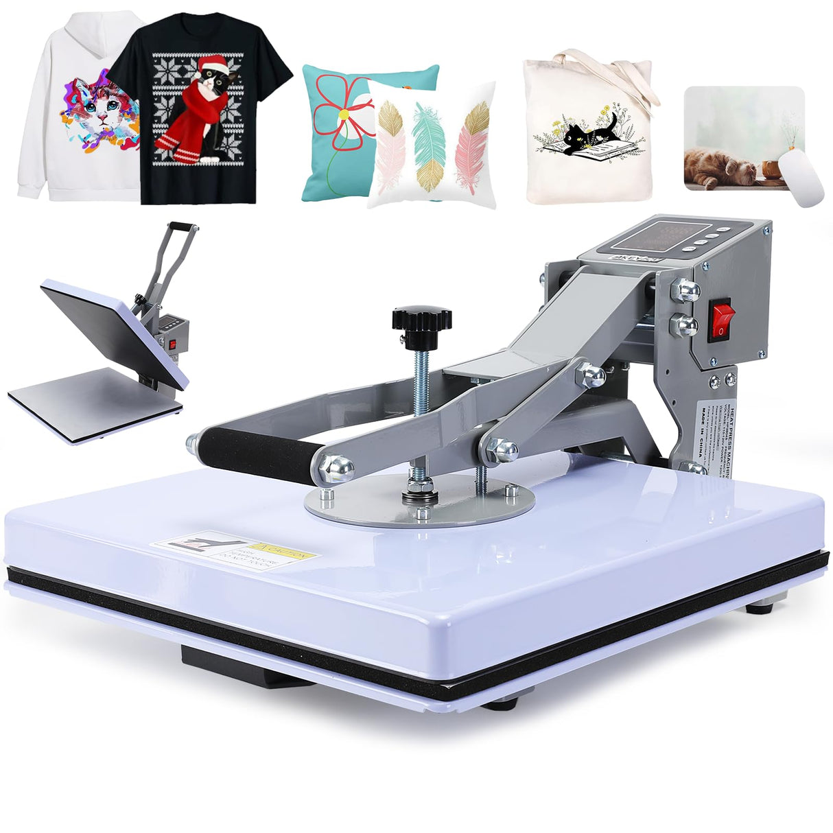 AKEYDIY 15''x15'' Heat Press Machine for T Shirts, Slide Out Digital Clamshell Heat Press Sublimation Printer, Industrial Heat Transfer Machine for AKEYDIY