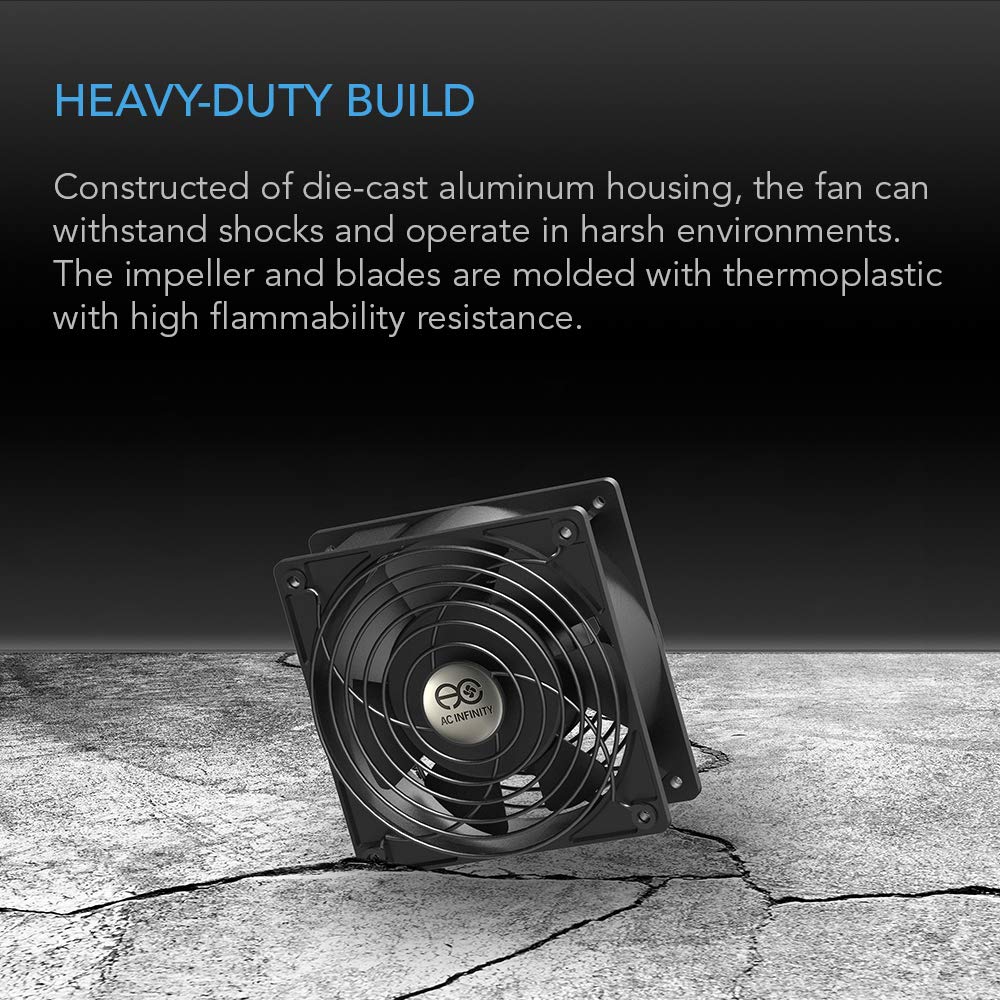AC Infinity AXIAL 8038, Quiet Muffin Fan, 115V 120V AC 80mm x 38mm Low Speed, for DIY Cooling Ventilation Exhaust Projects AC Infinity