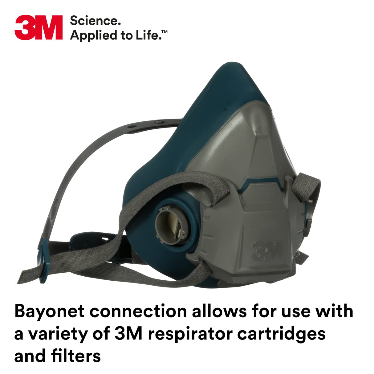 3M Rugged Comfort Half Facepiece Reusable Respirator 6503, NIOSH, Cool Flow Valve Helps Reduce Heat and Moisture, Silicone Faceseal Provides a Firm 3M