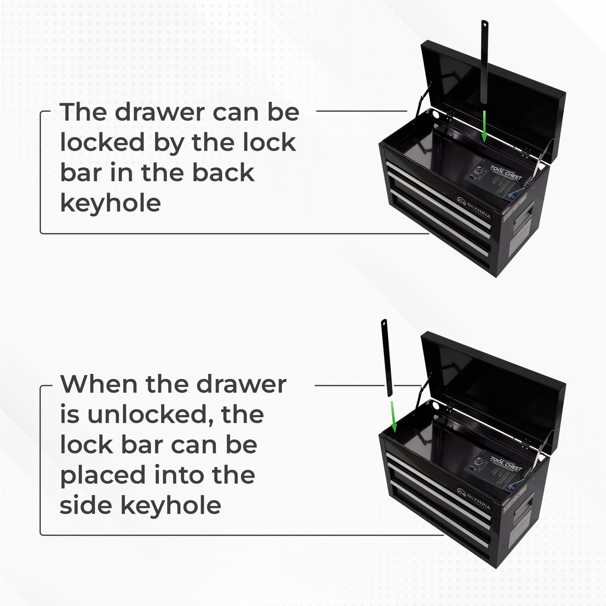 Olympia Tools 20-inch Rolling Tool Chest with Drawers - 5-Drawer Tool Chest Cabinet on Wheels Locking Storage Cabinets Garage Organizers for Workshop Olympia Tools