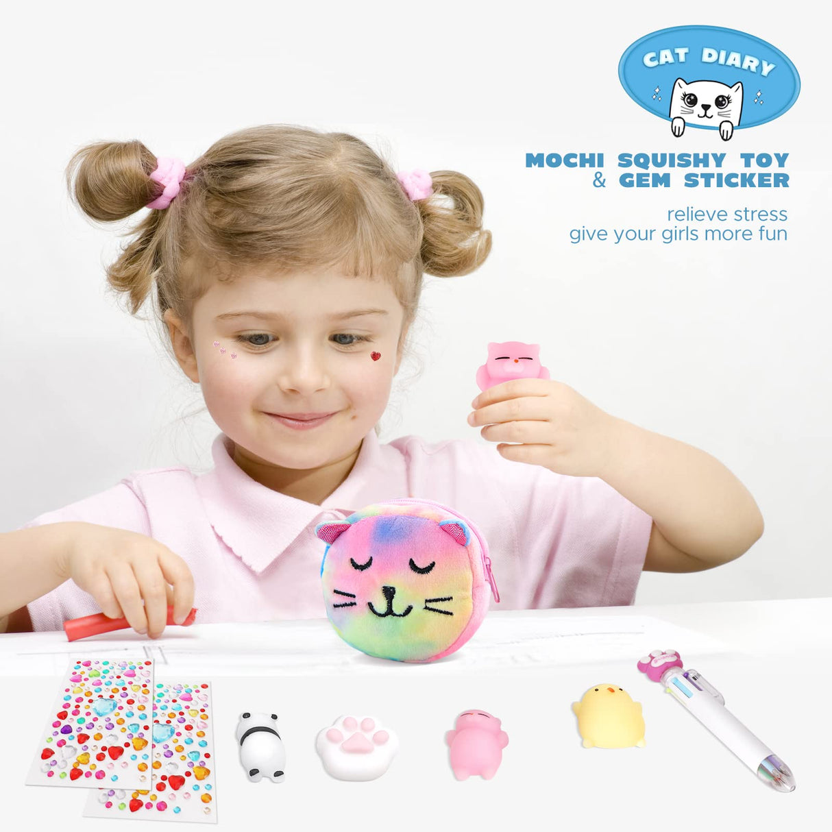 HOMICOZY Cat Diary with Lock and Keys for Girls,Plush Secret Journal for Kids with 160 Lined Pages,Hardcover Fluffy Locking Notebook for Writing and homicozy