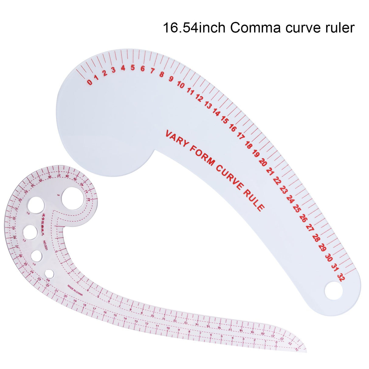 Boao 6 Pieces Sewing Curved Ruler Curved Sewing Rulers Set French Metric Ruler Plastic Sewing Tools Metric Curve Shaped Rulers Making Ruler Kit for Boao