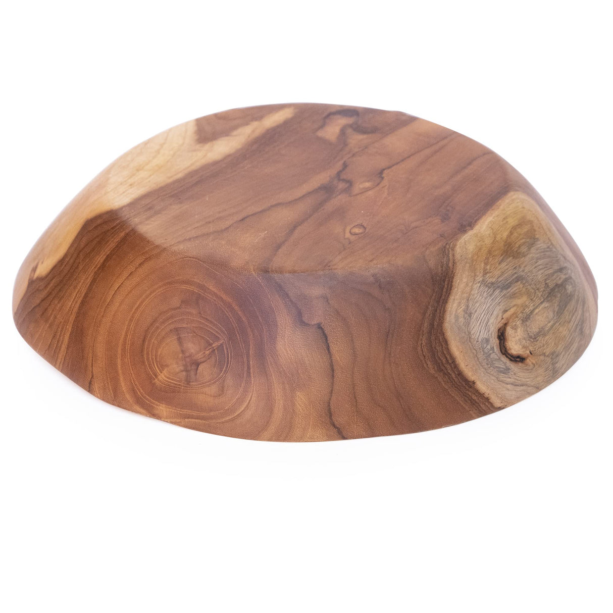 ANDALUCA Rustic Teak Wood Hand Carved Organic Bowl (11"-12" Diameter) ANDALUCA