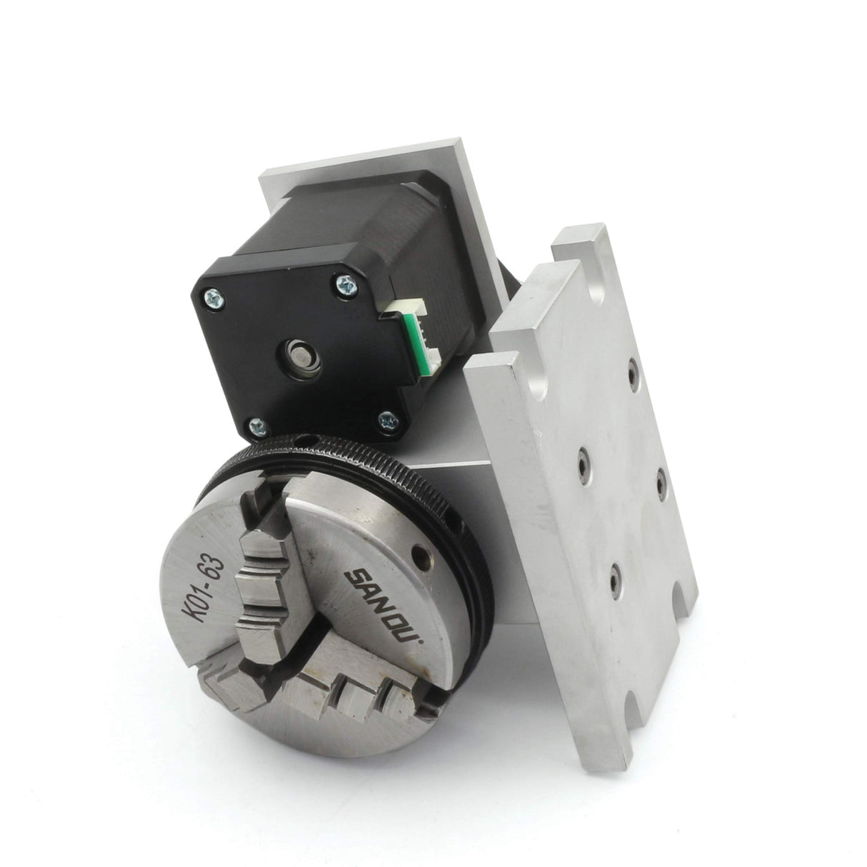 CNC Milling Machine Rotational Axis CNC Router Rotary Table Rotary a axis 4th Axis 65mm 3 Jaw Chuck Dividing Head w/ Nema17 stepper motor w/ 54mm CNCTOPBAOS