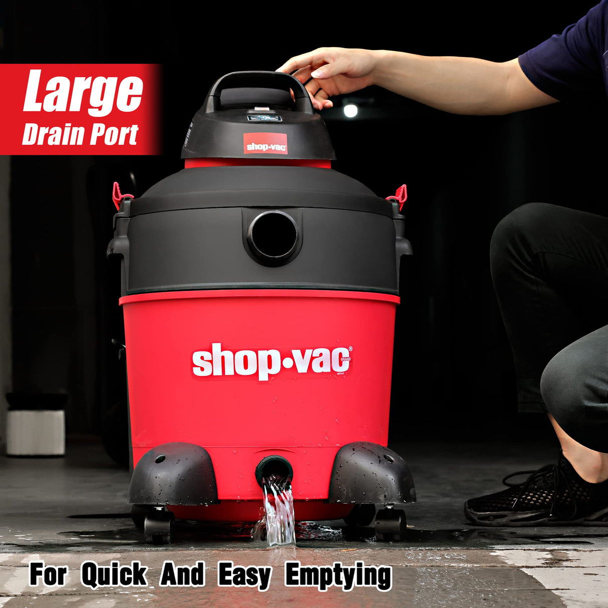 Shop-Vac 12 Gallon 5.5 Peak HP Wet/Dry Vacuum, SVX2 Motor Technology, 3 in 1 Function Portable Shop Vacuum with Cart, Attachments, Drain Port. Shop-Vac