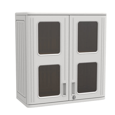 ADDOK Resin Wall Cabinet, 30.2 Inch Outdoor Storage Cabinet with Doors,Lockable Cabinet for Garage, Kitchen, Tool Room, Waterproof Storage Shed