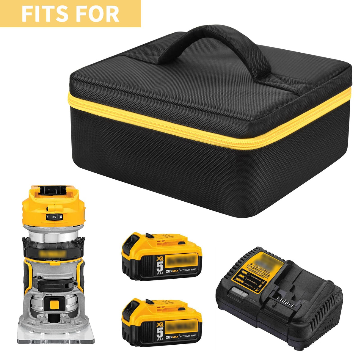 Tool Case Compatible with DEWALT 20V Max XR (DCW600B)/ for Makita XTR01Z 18V LXT Lithium-Ion Cordless Router, Sailcloth Storage Carrying Holder for Tanmqin