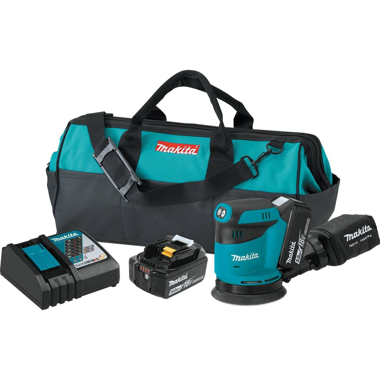 Makita XOB01T 18V LXT® Lithium-Ion Cordless 5" Random Orbit Sander Kit (5.0Ah) Makita