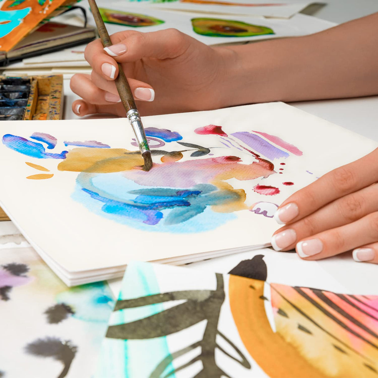 Dyvicl Watercolors 42 Colors and Watercolor Paper Pad Dyvicl