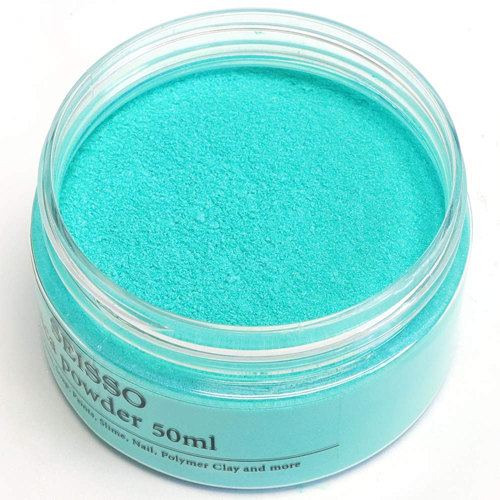 Turquoise Blue Mica Powder for Epoxy Resin 1.7 oz /50g Powdered Pigment for Soap Colorant Bath Bomb Dye, Cosmetic Grade for Lip Gloss, Acrylic Nails SEISSO