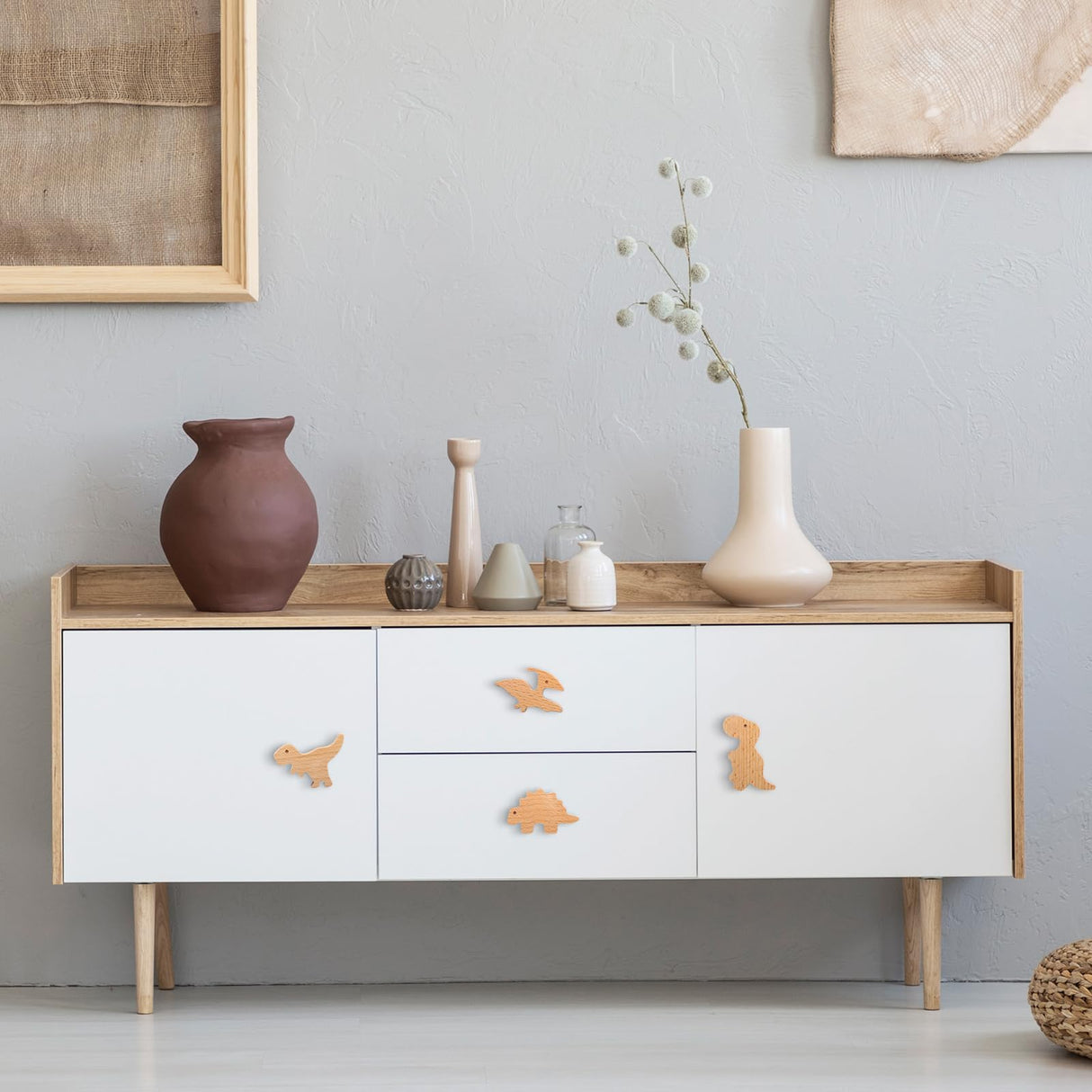 Qunclay Wooden Animal Cabinet Knobs Decorative Wood Dresser Knobs with Screws Dresser Pulls Wood Marine Woodland Animals Knobs Furniture Knobs Qunclay