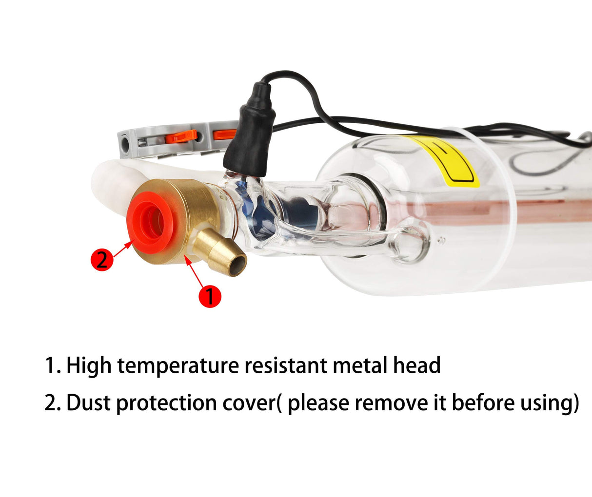 TEN-HIGH CO2 Glass Laser Tube, Unique Upgraded Version Super Easy Installation Stable Power, for Laser Engraving Cutting Machine, Length 700mm TEN-HIGH