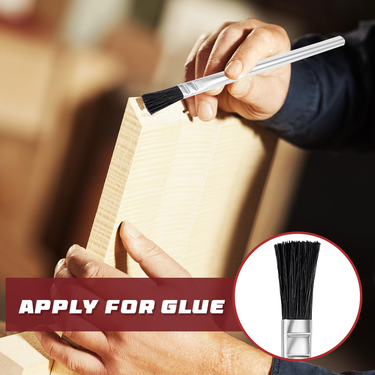 Lallisa 300 Pcs Acid Brush Bulk 3/8 Inch Wide Horsehair Acid Flux Brushes Epoxy Wood Glue Brush Tin Handle Disposable Glue Brushes for Soldering Lallisa