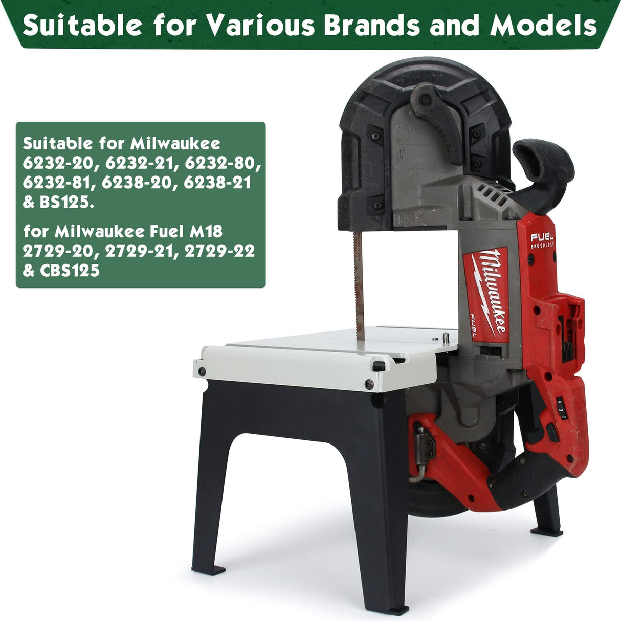 DITKOK Band Saw Stand Portable Table for Milwaukee Band Saw, Powder Coated (SAW NOT INCLUDED) DITKOK