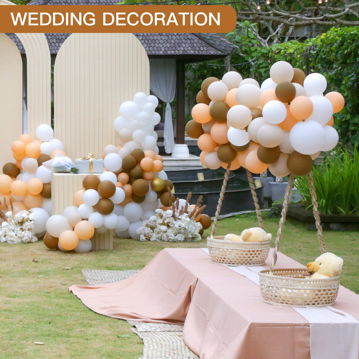 Auihiay 14 Holes Wood Balloon Sizer Box, Collapsible Balloon Measurement Tool with Instructions and Balloon Glue Points, for Balloon Columns, Balloon Auihiay