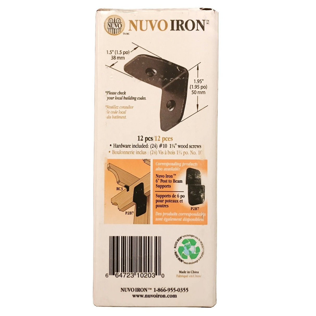 Nuvo Iron RC3 Black Galvanized Steel 2" Traditional Clips-12 Pack Rafter Clips Nuvo Iron