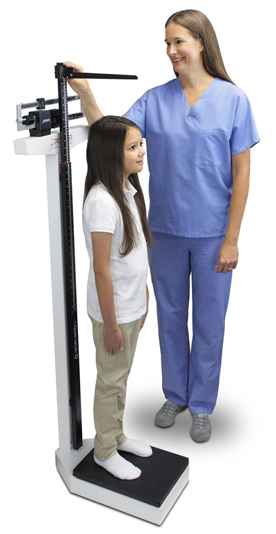 DETECTO 439, Physician's Scale, Mechanical Weigh Beam, 450 lb x 4 oz, Height Rod