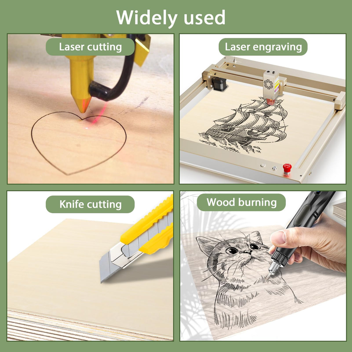 36 Pack Basswood Sheets 12x12x1/8 Inch for Crafts,Unfinished Wood for Laser Cutting & Engraving,Wood Burining,Plywood for Architectural Models. ESRICH