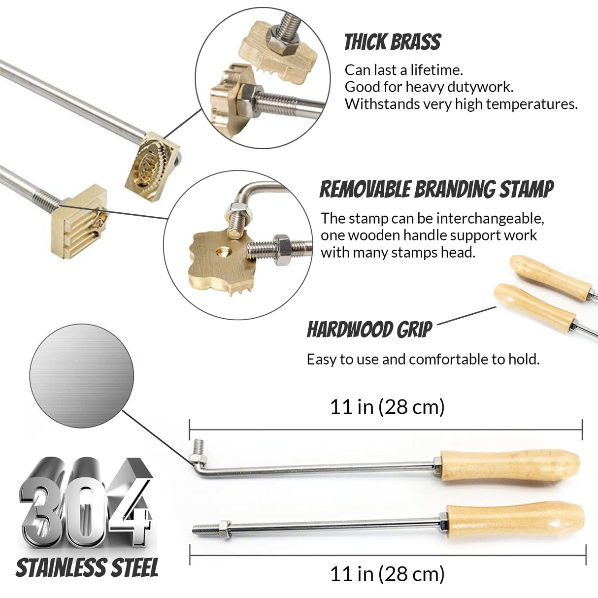 Custom Branding Iron Stamp for Wood, Leather, and More - Personalised Logo Maker ubjva