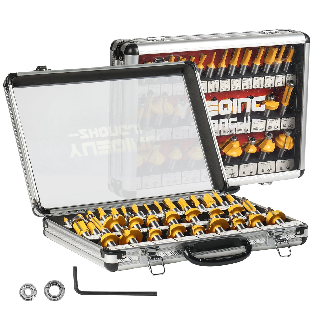 Yueqing Zhongji Router Bit Set of 35 Pieces Router bits 1/2 Inch Shank 35pcs Expert Router Bit Kit C3 Alloy Blade Router bits for Precision Carving Yueqing Zhongji