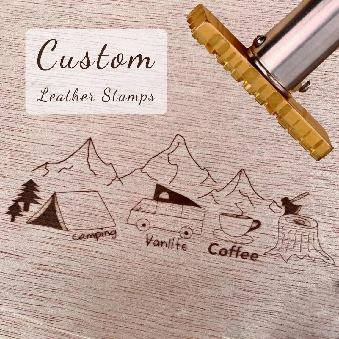 Custom Brass Branding Iron for Leather, Wood, and More - Personalised Metal Stamps CONNYAM