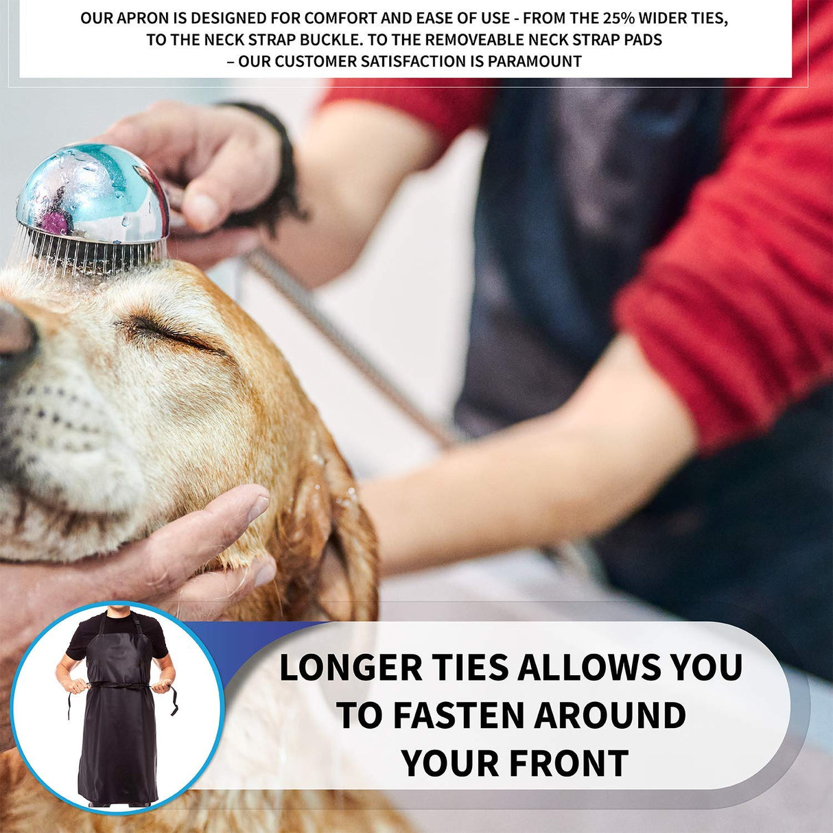 Aulett Home Waterproof Rubber Vinyl Apron - Heavy Duty Rubber Apron Model - Stay Dry - Dishwasher Apron - Industrial Chemical Resistant Plastic - Aulett Home