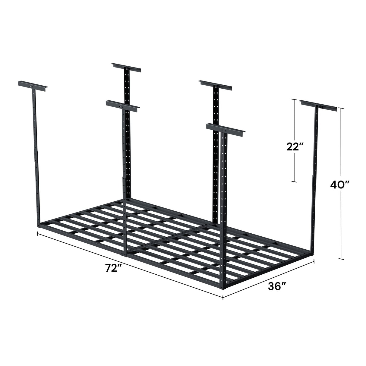 SunsGrove 3x6 Overhead Garage Storage Rack, 750LBS Adjustable Ceiling Mounted Storage Racks Heavy Duty, Hanging Garage Storage, 36 in. W x 72 in. L x SunsGrove