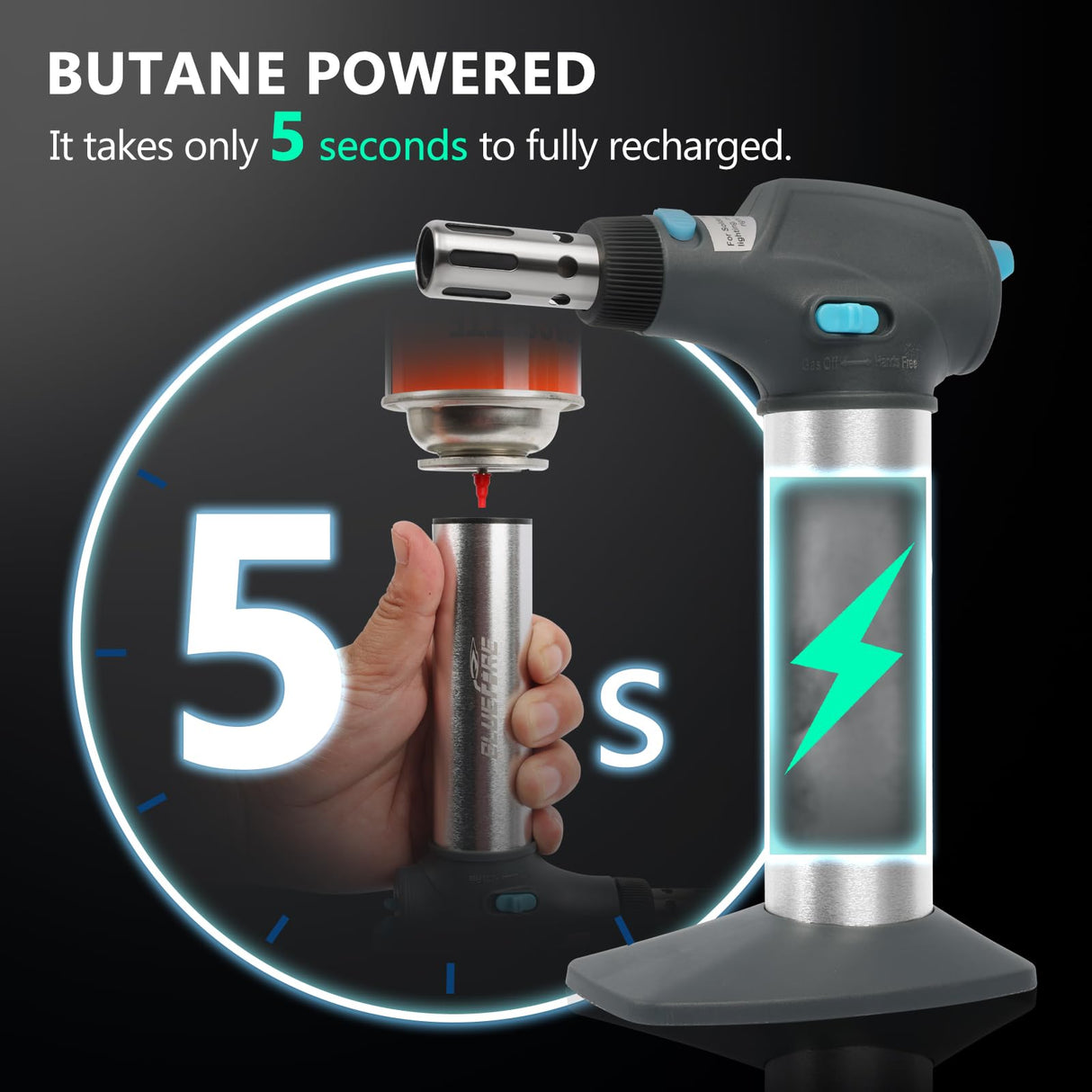 BLUEFIRE HT-908K Butane Soldering Iron Kit Portable Butane Torches Multi-Function Mini Torch for Wood BlueFire
