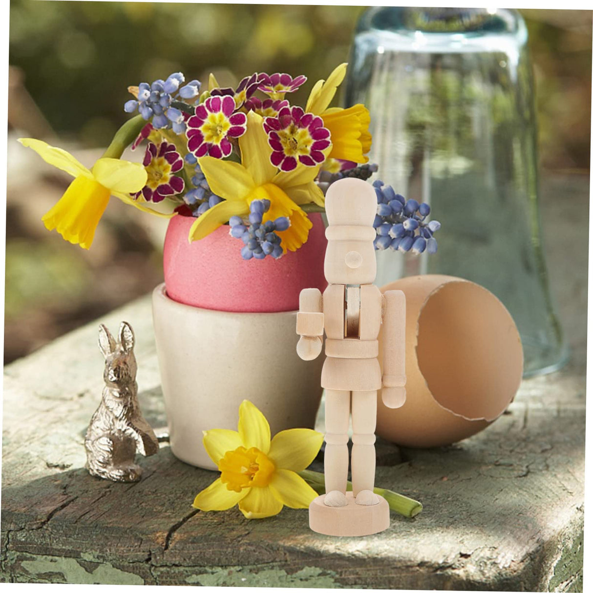 BESPORTBLE Easter Nutcrackers Wooden Soldiers Figurine Unfinished Walnut Soldier Kidult Toys Nutcracker Toy Easter Wooden Puppet Unfinished BESPORTBLE