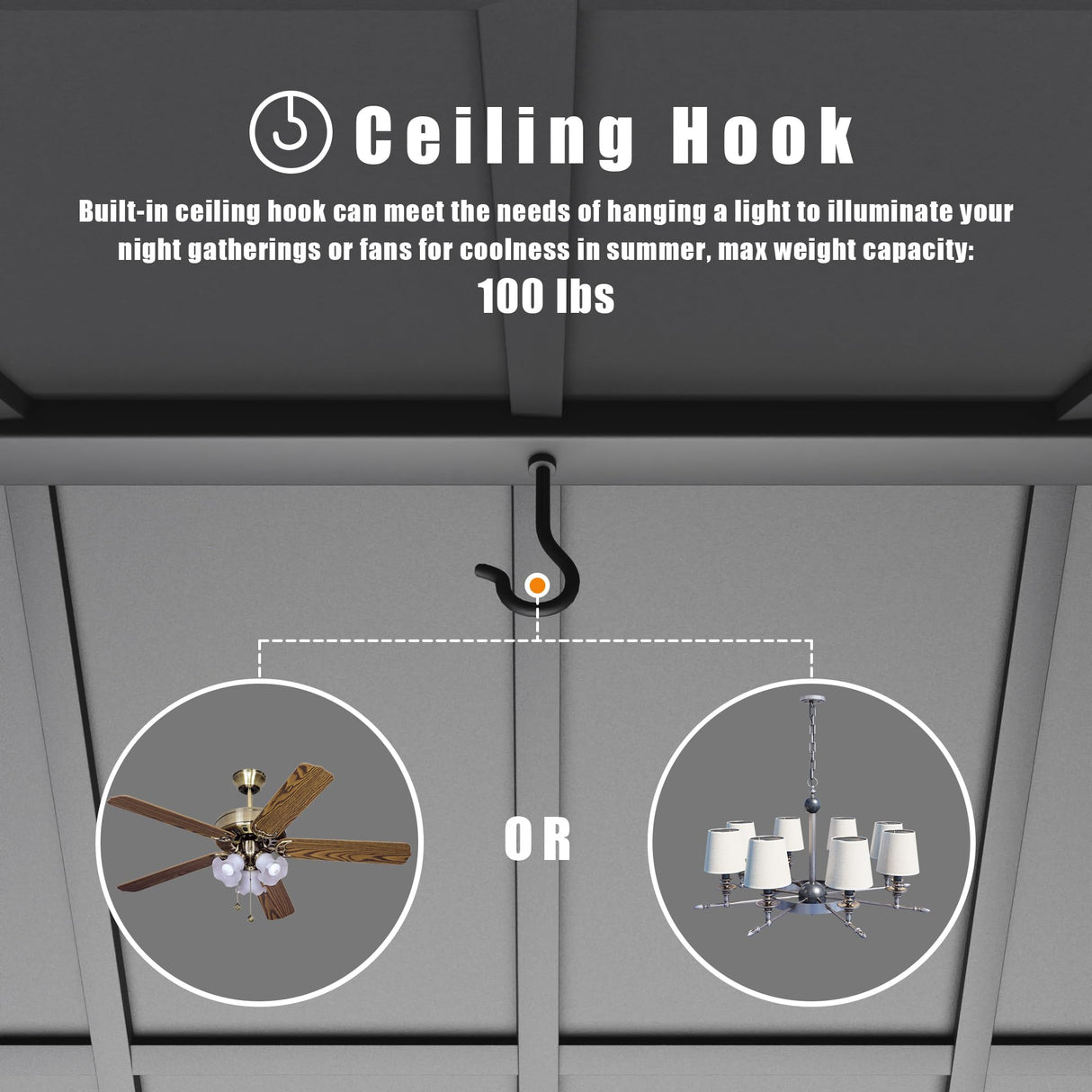 Joyside Wood Gazebo with Mosquito Netting 13 x 11 ft. Wood Patio Gazebo - Cedar Wood Framed Gazebo with Steel Frame Gable Roof Hardtop Gazebo for Joyside