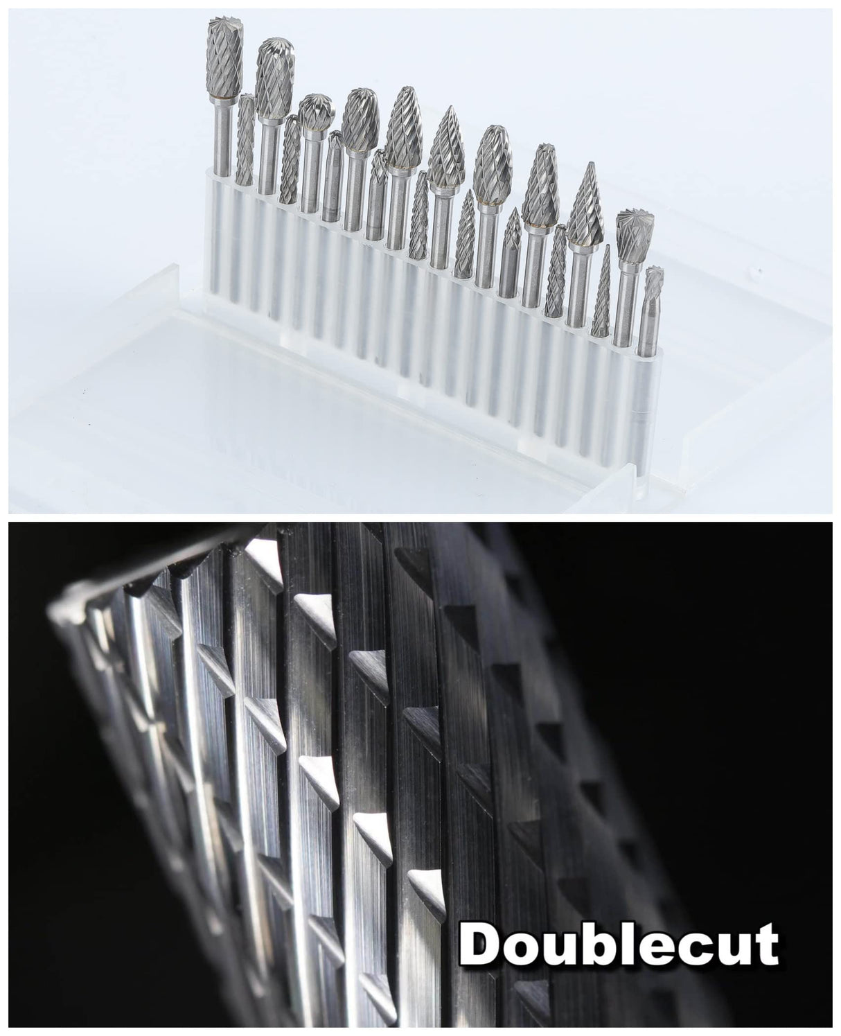 Mars-Rock Carbide Burr Set Compatible with Dremel Milwaukee 1/8" Shank 20PCS Die Grinder Rotary Tool Rasp Bits Accessories Attachments Metal Wood Mars-Rock