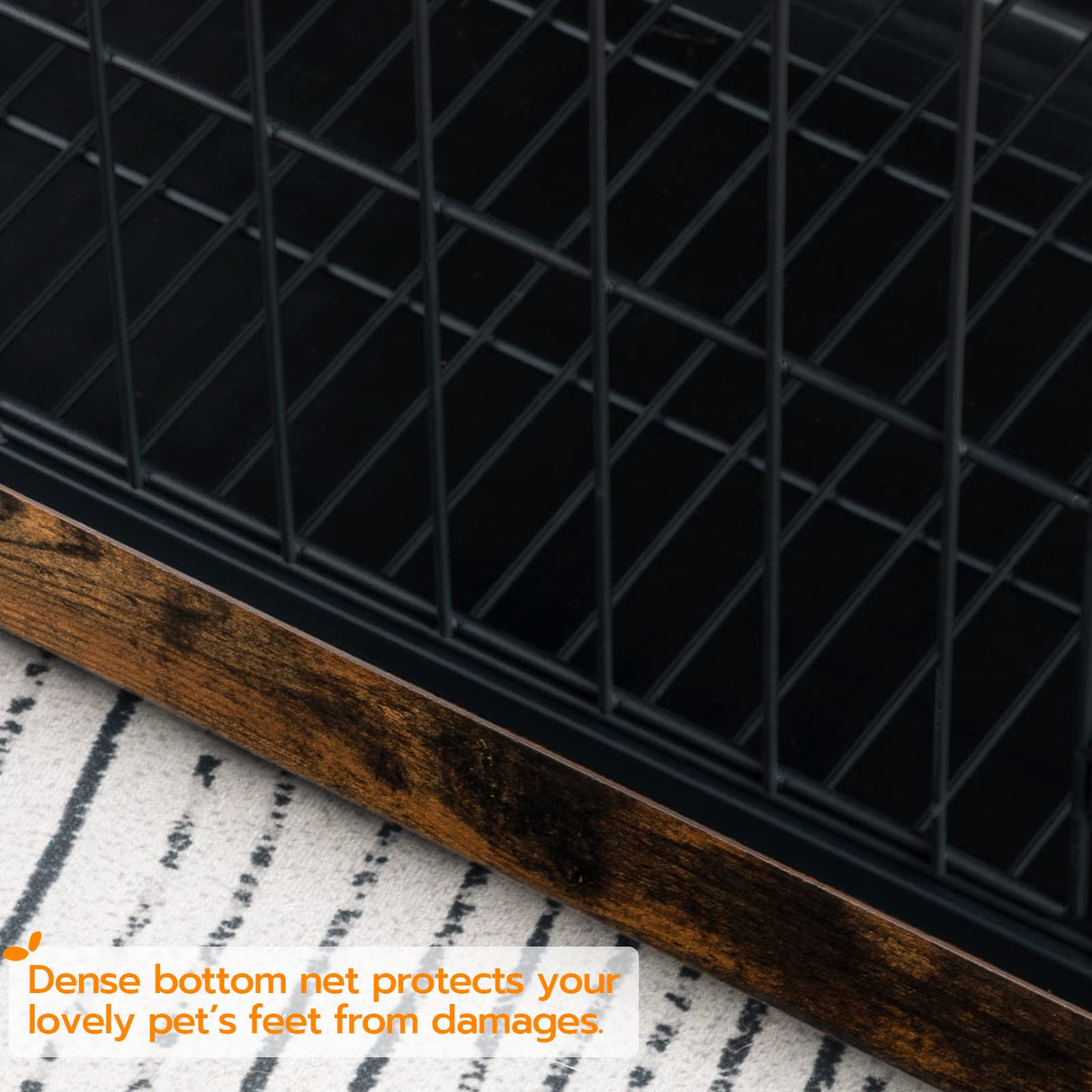 HOOBRO Dog Crate Furniture, Decorative Dog Kennel, Wooden Pet Furniture with Pull-Out Tray, Home and Indoor Use, Double Doors Modern Side End Table HOOBRO