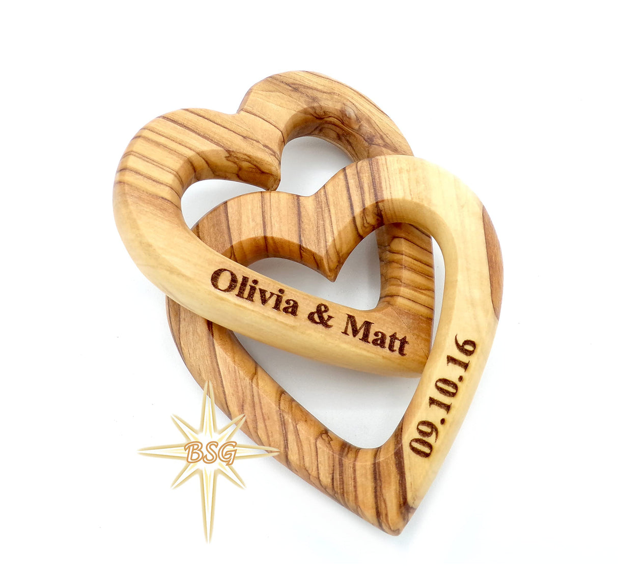 Customized Gifts, Olive Wood Hearts, Personalized Valentines Day Gift, Together Forever, Unique and Cute for Engagement, Wedding, Anniversary, Dacaret Factory