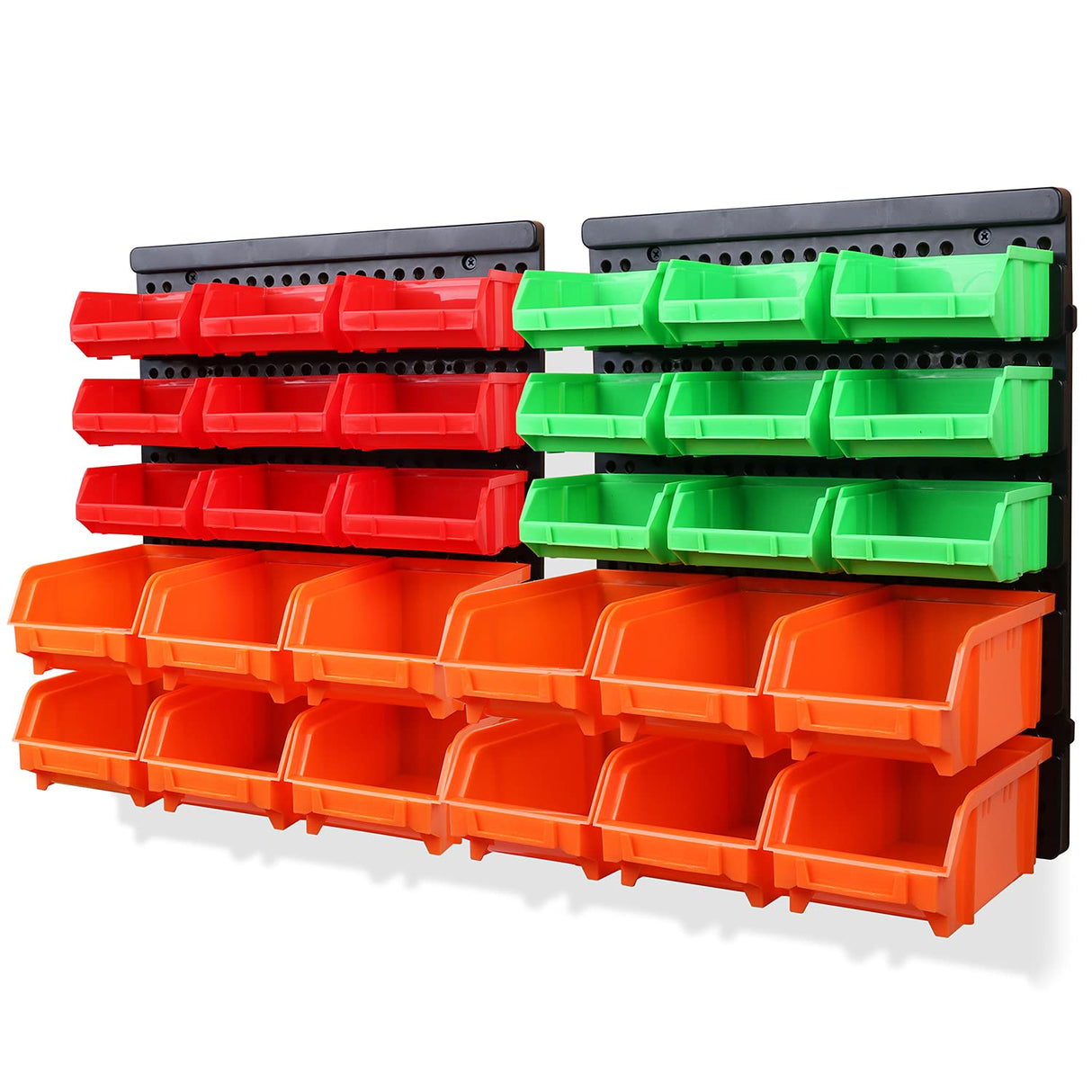 SWANLAKE 30PCS Wall Mounted Storage Bins, Plastic Garage Rack,Screw Storage,Tool Organizers. SWANLAKE GARDEN TOOLS