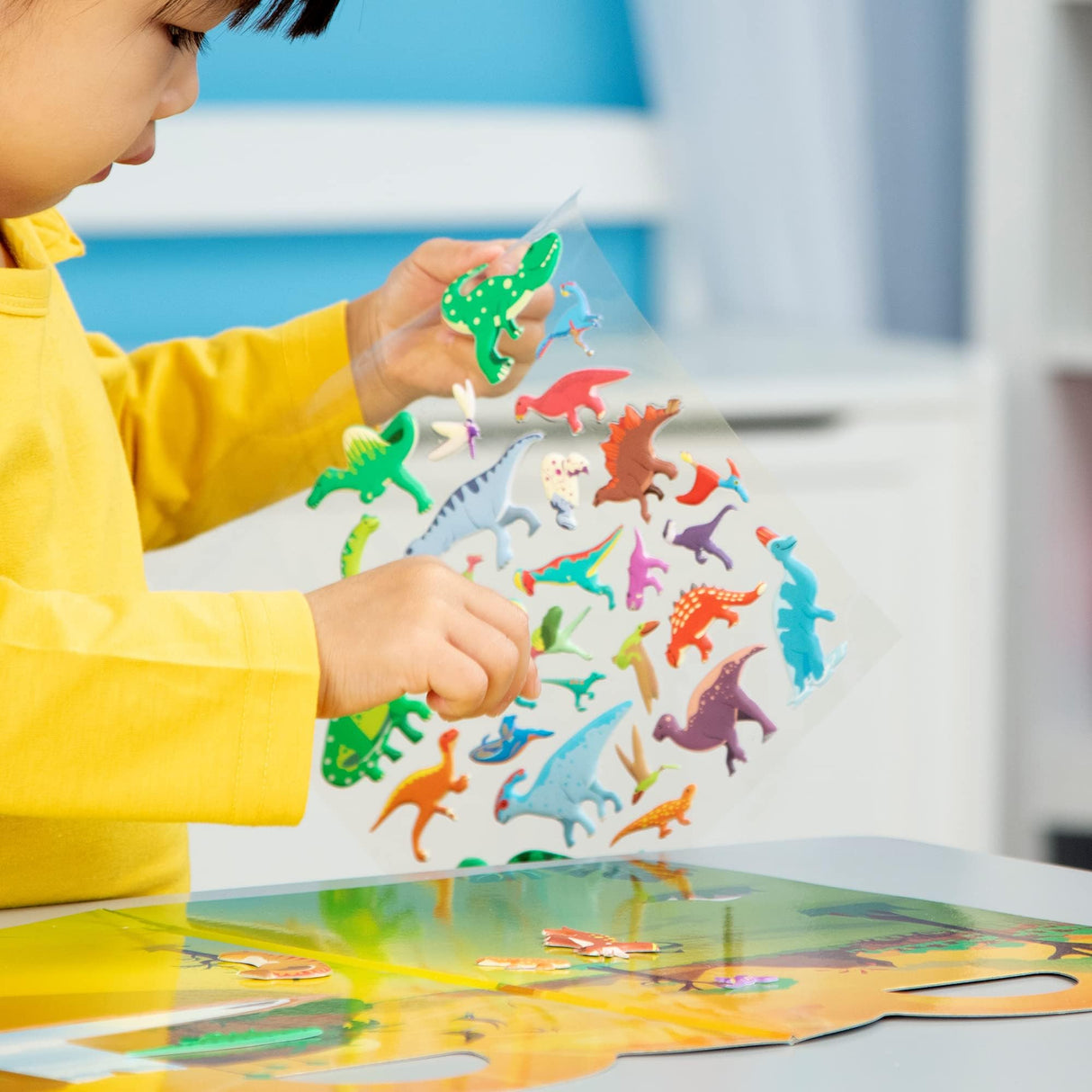 Melissa & Doug Reusable Puffy Sticker Wild Adventures Play Set 3-Pack (118 Stickers: Safari, Dinosaur, Ocean) - Reusable Puffy Sticker Book Activity Melissa & Doug